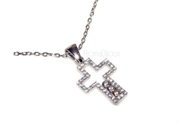 NSA|collana con centrale cuore doppio brillanti micropietre