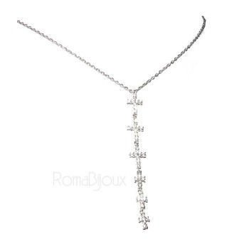 NSA|collana con centrale cuore doppio brillanti micropietre