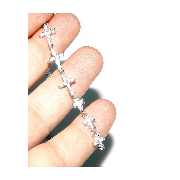 NSA|collana con centrale cuore doppio brillanti micropietre