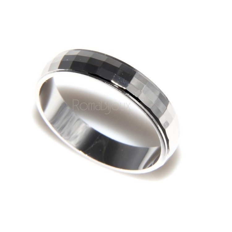 NSA|925: Ring faith record diamond massive 6 mm oblique and horizontal all measures