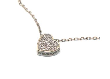 NSA|collana con centrale cuore doppio brillanti micropietre