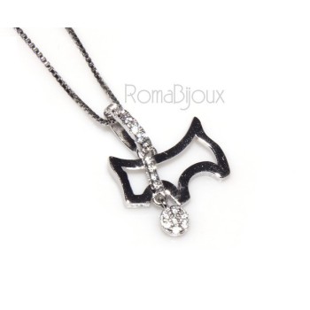 NSA|Argento 925 : Collana Collier donna veneziana con pendente cane con collare e medaglietta