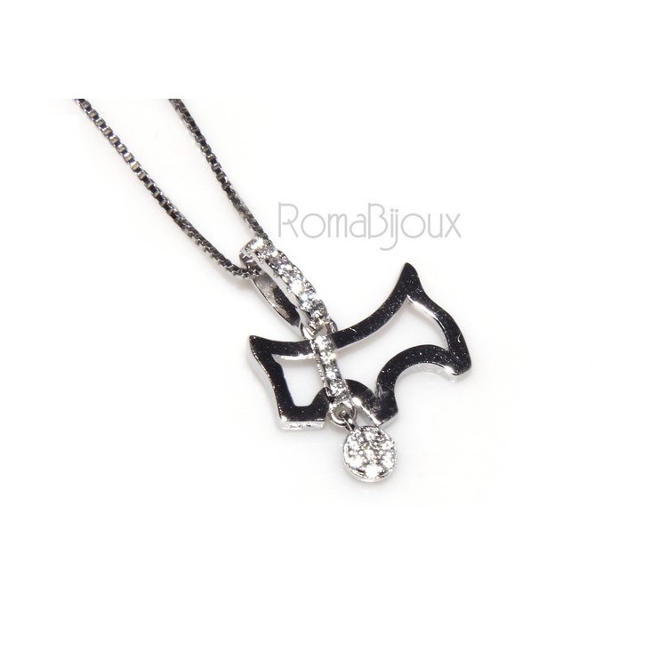 NSA|Argento 925 : Collana Collier donna veneziana con pendente cane con collare e medaglietta
