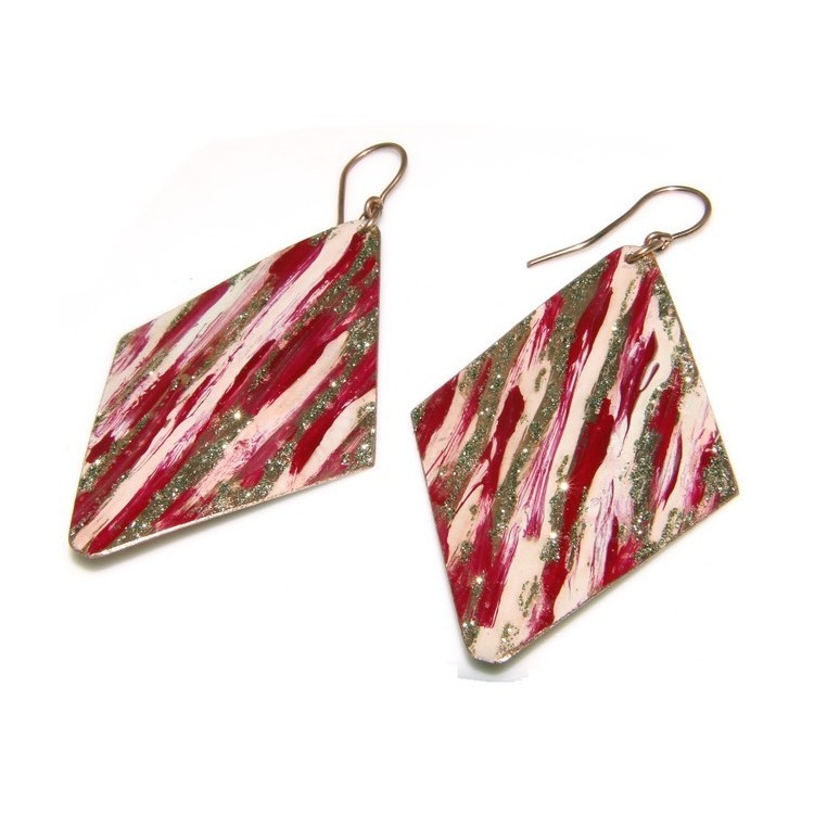 NSA|bracciale schiava alto donna rame smalti e glitter