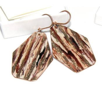 NSA|bracciale schiava alto donna rame smalti e glitter