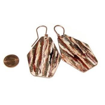 NSA|bracciale schiava alto donna rame smalti e glitter