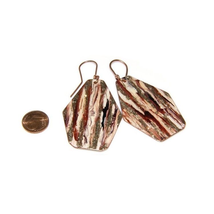 NSA|bracciale schiava alto donna rame smalti e glitter