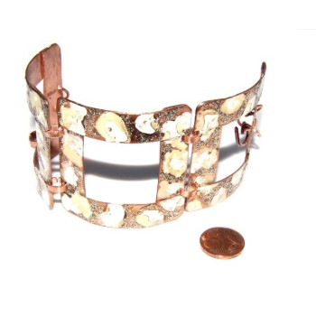 NSA|bracciale schiava alto donna rame smalti e glitter