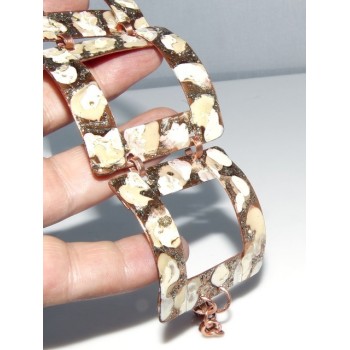 NSA|bracciale schiava alto donna rame smalti e glitter