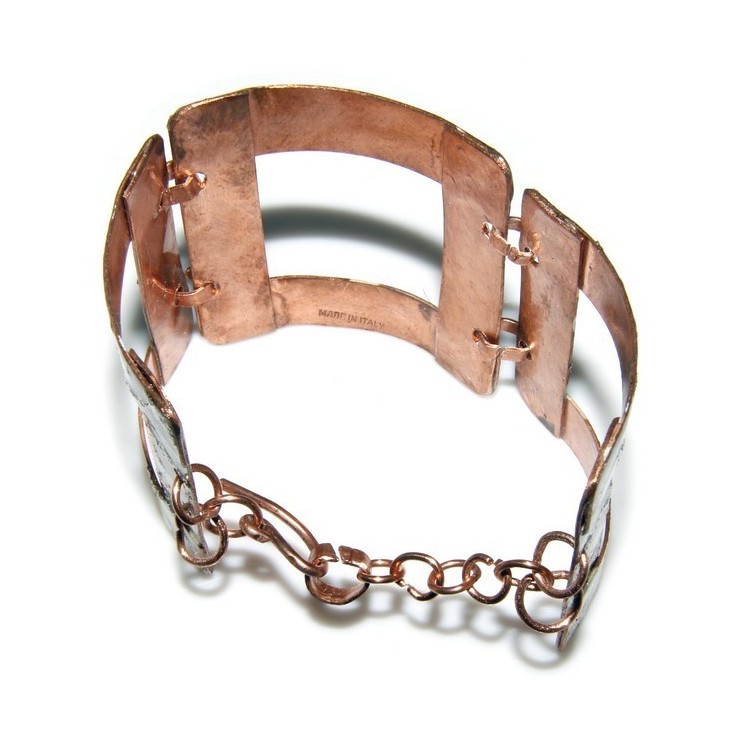 NSA|bracciale schiava alto donna rame smalti e glitter