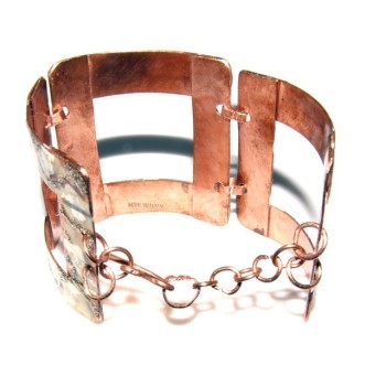 NSA|bracciale schiava alto donna rame smalti e glitter