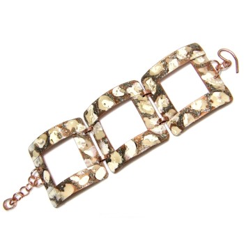 NSA|Women's large cream glitter copper bracelet