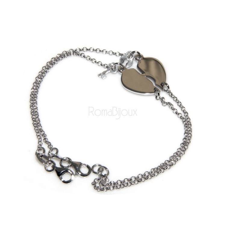 NSA|bracciale con medagliette incise a cuore