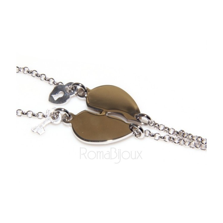 NSA|bracciale con medagliette incise a cuore