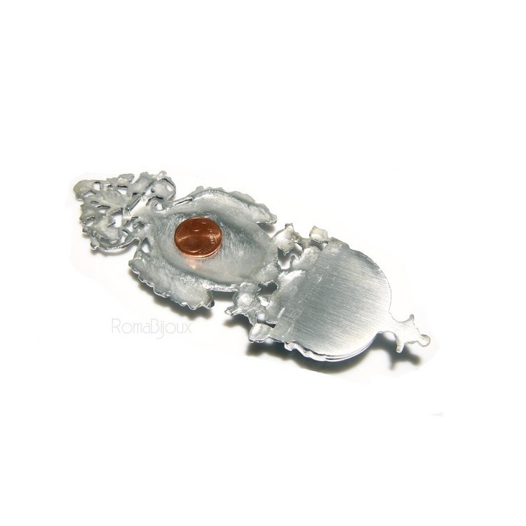 NSA|collana con centrale cuore doppio brillanti micropietre