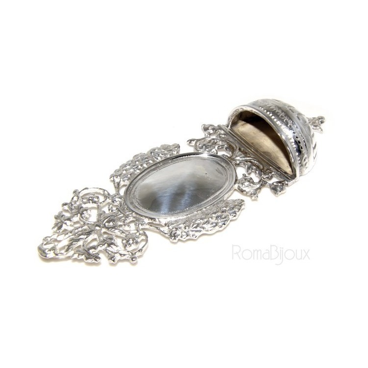 NSA|collana con centrale cuore doppio brillanti micropietre