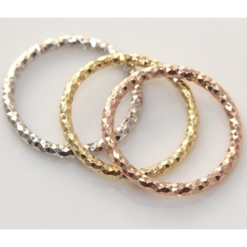 NSA|Argento 925 Italiano : anello microfusione 3 colori (oro bianco giallo rosa) diamantato mis 16 o 18