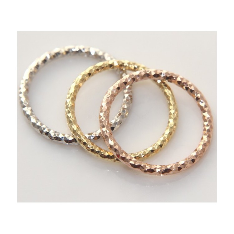 NSA|Argento 925 Italiano : anello microfusione 3 colori (oro bianco giallo rosa) diamantato mis 16 o 18