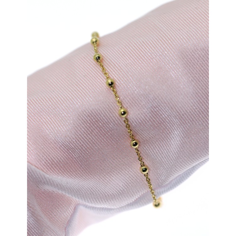 NSA|Bracciale rosario uomo o donna in Argento 925 croce liscia rod Oro giallo 16,50 - 20 cm