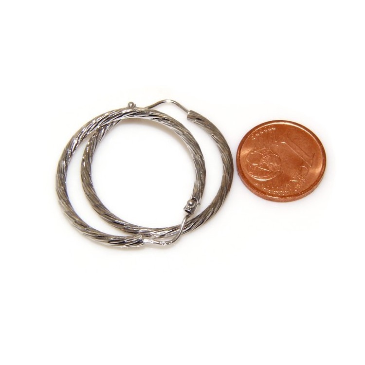 NSA|Argento 925 : orecchini uomo donna anelle cerchi cerchietti classici varie misure