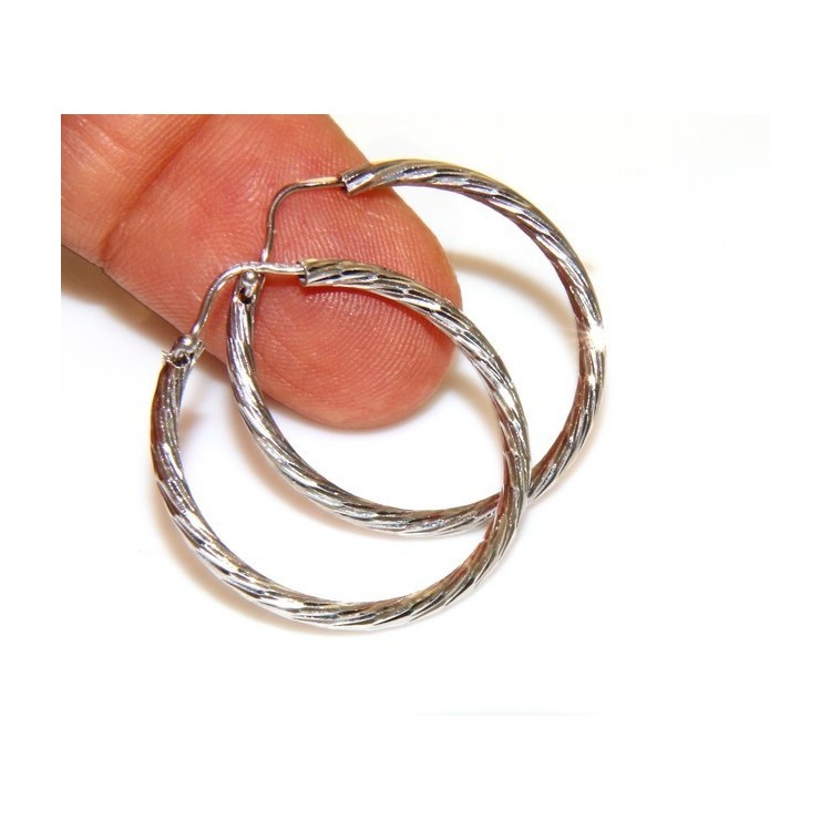 NSA|Argento 925 : orecchini uomo donna anelle cerchi cerchietti classici varie misure