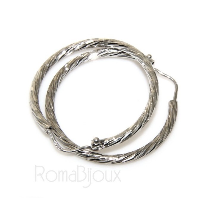 NSA|Argento 925 : orecchini uomo donna anelle cerchi cerchietti classici varie misure