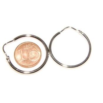 NSA|925: Women's earrings hoop circles classic smooth bushes 26.0 mm