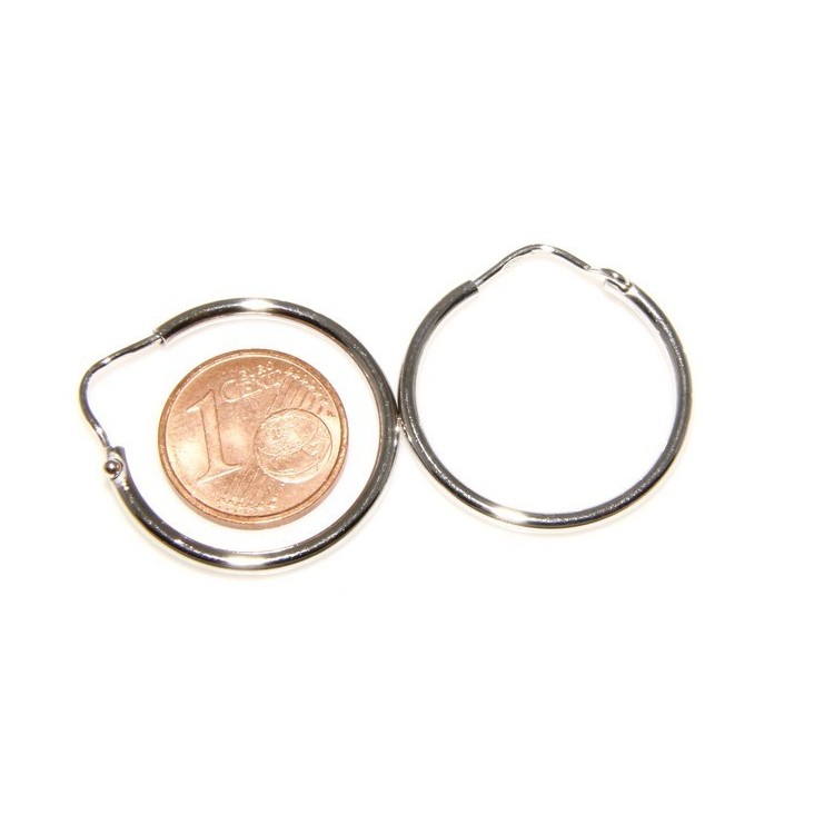 NSA|925: Women's earrings hoop circles classic smooth bushes 26.0 mm