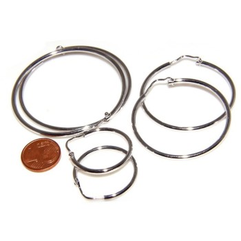 NSA|925: Women's earrings hoop circles classic smooth bushes 26.0 mm