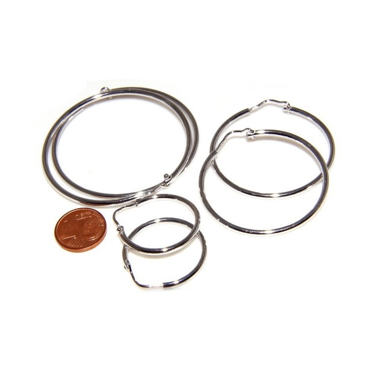 NSA|925: Women's earrings hoop circles classic smooth bushes 26.0 mm