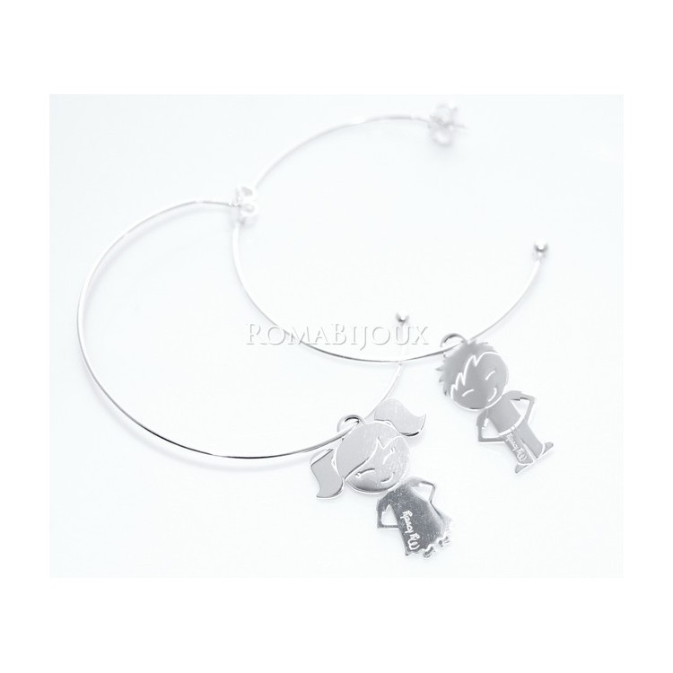 NSA|Argento 925 : orecchini donna mamma tato e tata ragazzo ragazza anelle cerchi grandi