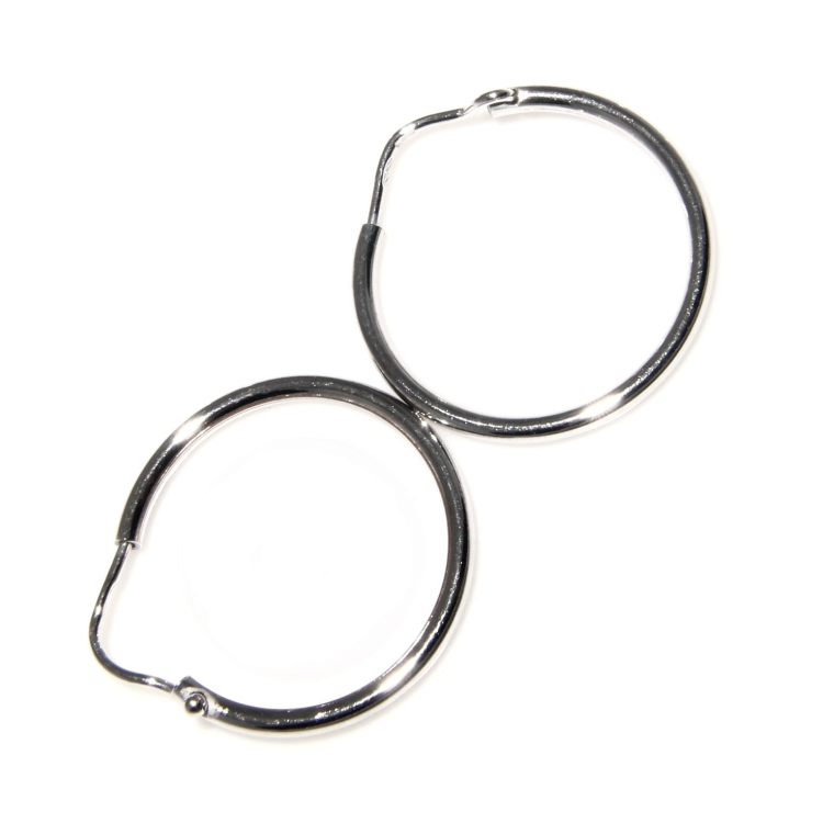 NSA|925: Women's earrings hoop circles classic smooth bushes 26.0 mm