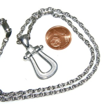 NSA| Lunga collana 3 fili e grande cammeo sardonico con mega perle barocche naturali