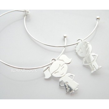 NSA|Argento 925 : orecchini donna mamma tato e tata ragazzo ragazza anelle cerchi grandi