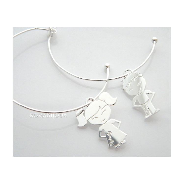 NSA|Argento 925 : orecchini donna mamma tato e tata ragazzo ragazza anelle cerchi grandi