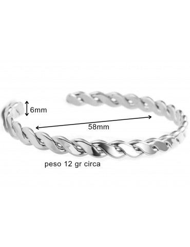 Hypoallergenic steel braided open rigid braided bracelet for women sale