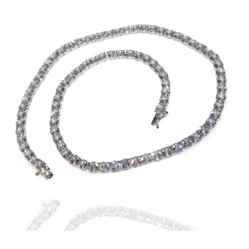 NSA|Collier tennis argento 925 collana donna bianca 5mm zirconi