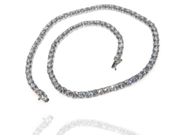 NSA|925: Collier Ladies necklace model Tennis with white cubic zirconia jaws 5 mm brilliant cut