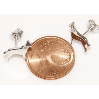 NSA|925: man woman stud earrings dalmatian dog / setter collar zircons