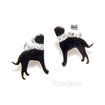 NSA|925: earrings man woman pin rottweiler dog collar zircons