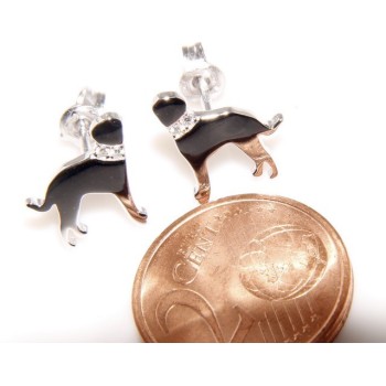 NSA|925: earrings man woman pin rottweiler dog collar zircons
