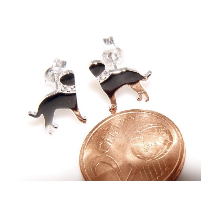 NSA|925: earrings man woman pin rottweiler dog collar zircons