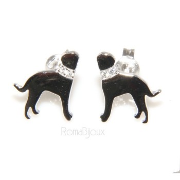 NSA|925: earrings man woman pin rottweiler dog collar zircons
