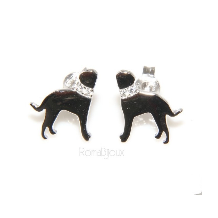 NSA|925: earrings man woman pin rottweiler dog collar zircons
