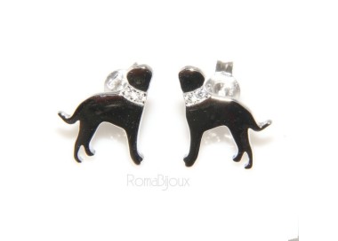 NSA|925: earrings man woman pin rottweiler dog collar zircons