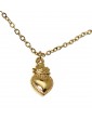 sacred heart necklace all in steel plated yellow gold woman