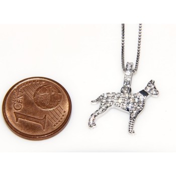 NSA|Argento 925 : orecchini uomo donna perno cane rottweiler collare zirconi