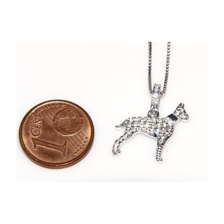 NSA|Argento 925 : orecchini uomo donna perno cane rottweiler collare zirconi