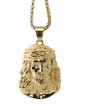 NonSoloArgenti |steel necklace face of jesus large plated yellow gold man