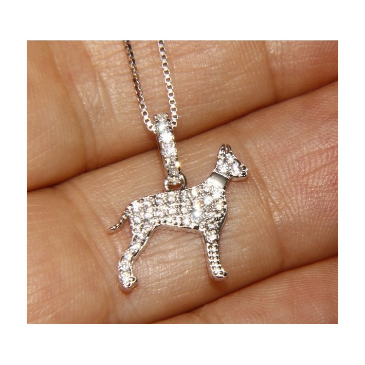 NSA|Argento 925 : orecchini uomo donna perno cane rottweiler collare zirconi